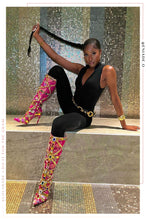 Load image into Gallery viewer, Masterpiece Embellished Knee High Heel Boots - Pink
