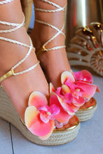 Load image into Gallery viewer, Maui Lace Up Platform Wedges - Gold
