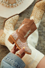 Load image into Gallery viewer, Mini Frankie Embellished Cowgirl Boots - Tan
