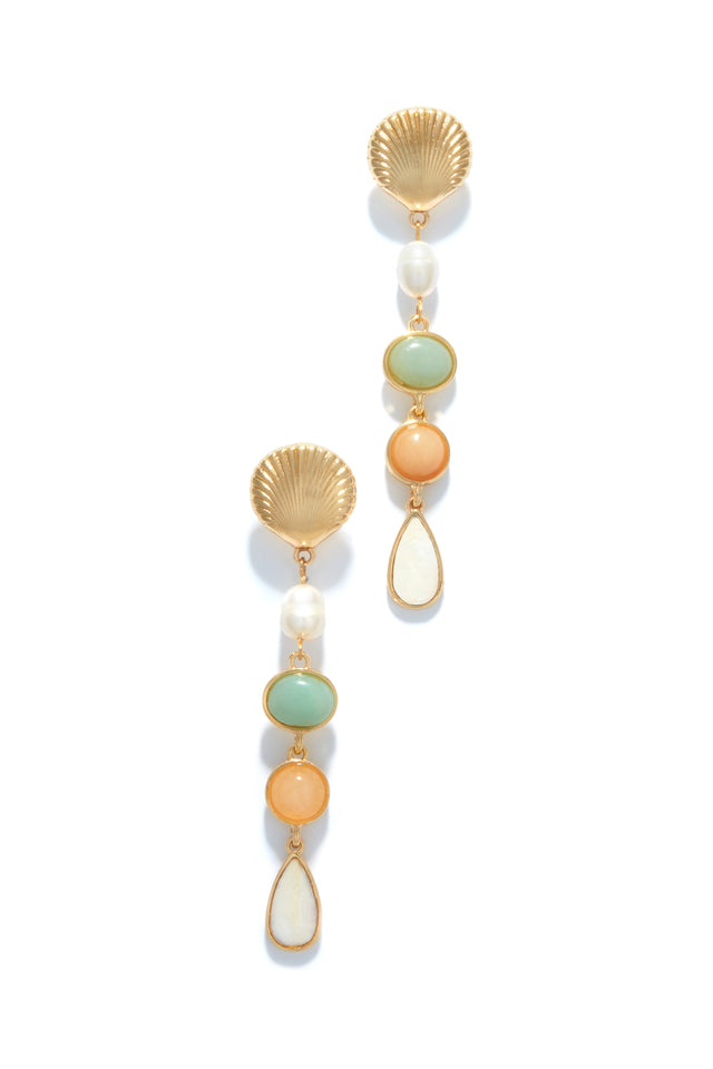 Load image into Gallery viewer, Peach and Green Earring
