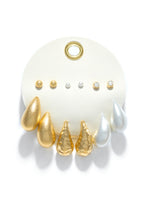 Load image into Gallery viewer, 6 Piece White and Gold Earring
