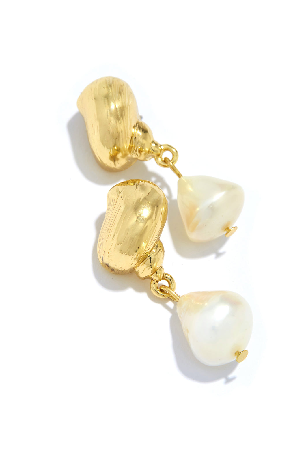 White Faux Pearl Shell Earring
