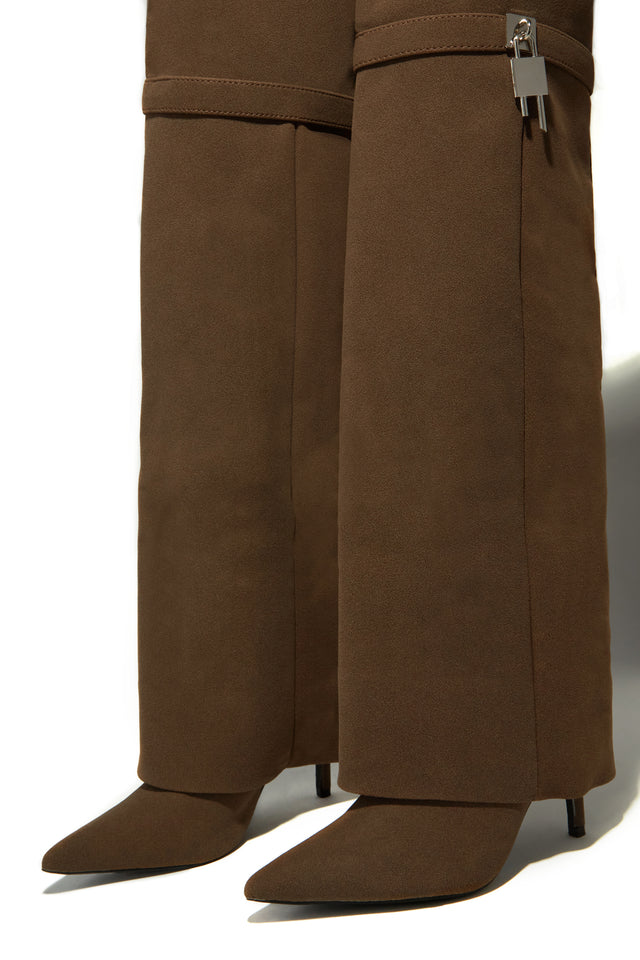Load image into Gallery viewer, Kiana Over The Knee Heel Shark Boots - Brown
