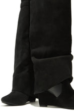 Load image into Gallery viewer, Kai Wedge Heel Knee High Shark Boots - Black

