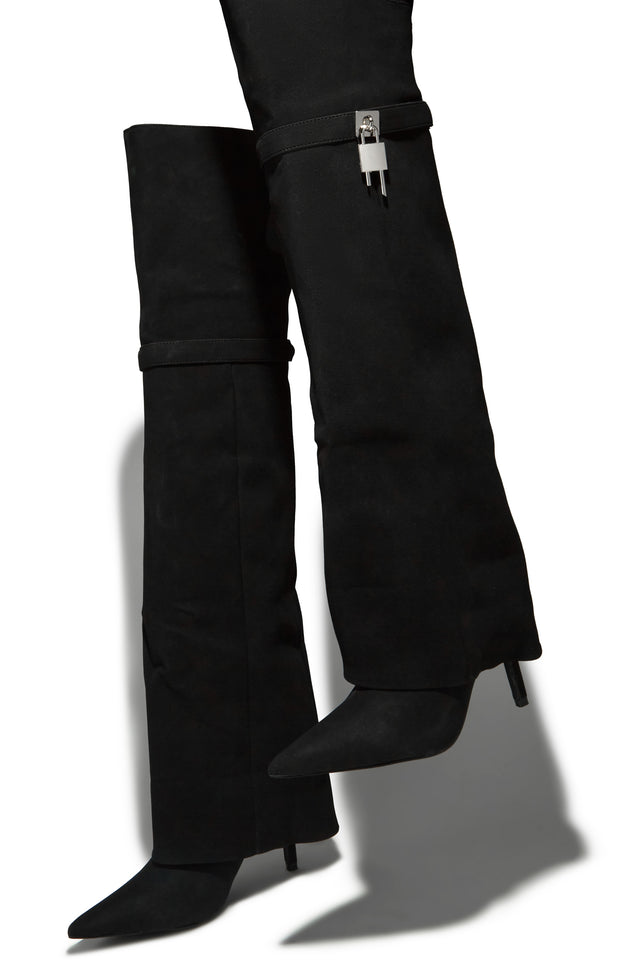 Load image into Gallery viewer, Kiana Over The Knee Heel Shark Boots - Black
