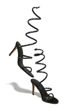 Load image into Gallery viewer, Sushmita Embellished Around The Ankle Coil Heels - Black
