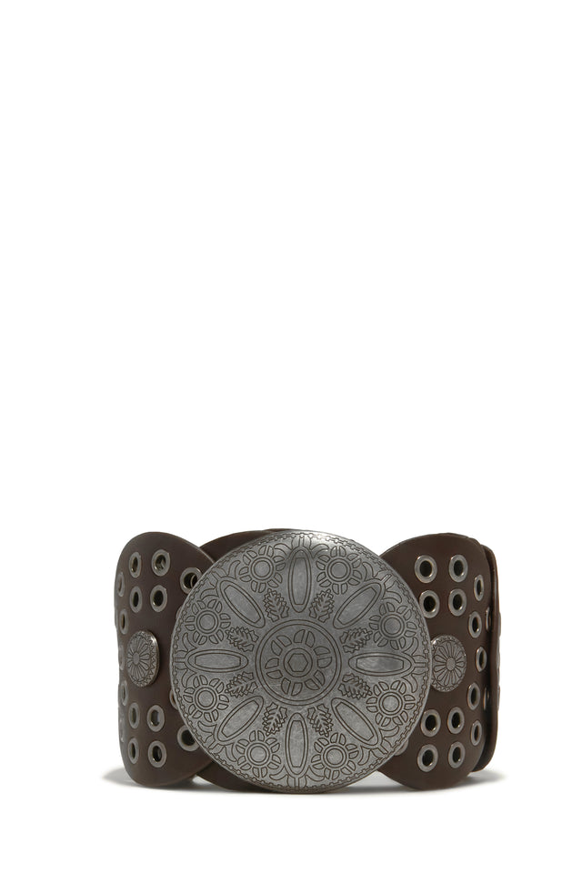 Load image into Gallery viewer, Amyria Chunky Statement Belt - Brown Silver
