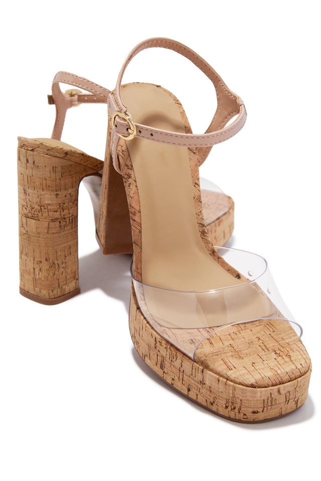 Load image into Gallery viewer, Catalina Platform Chunky Heels - Nude
