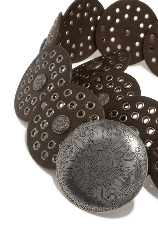 Load image into Gallery viewer, Amyria Chunky Statement Belt - Brown Silver
