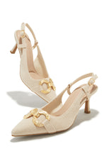 Load image into Gallery viewer, Yvaine Slingback Mid Heel Pumps - Nude
