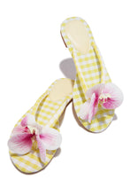 Load image into Gallery viewer, Isla Bonita Gingham Slip On Sandals - Yellow
