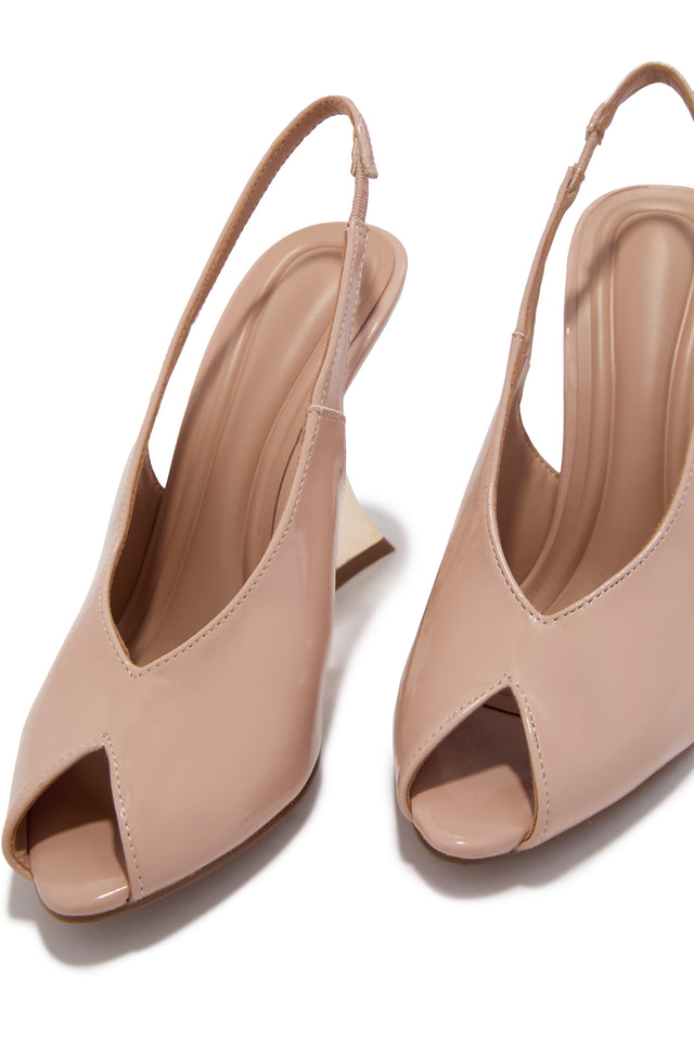 Load image into Gallery viewer, Molly Peep Toe Wedges - Nude
