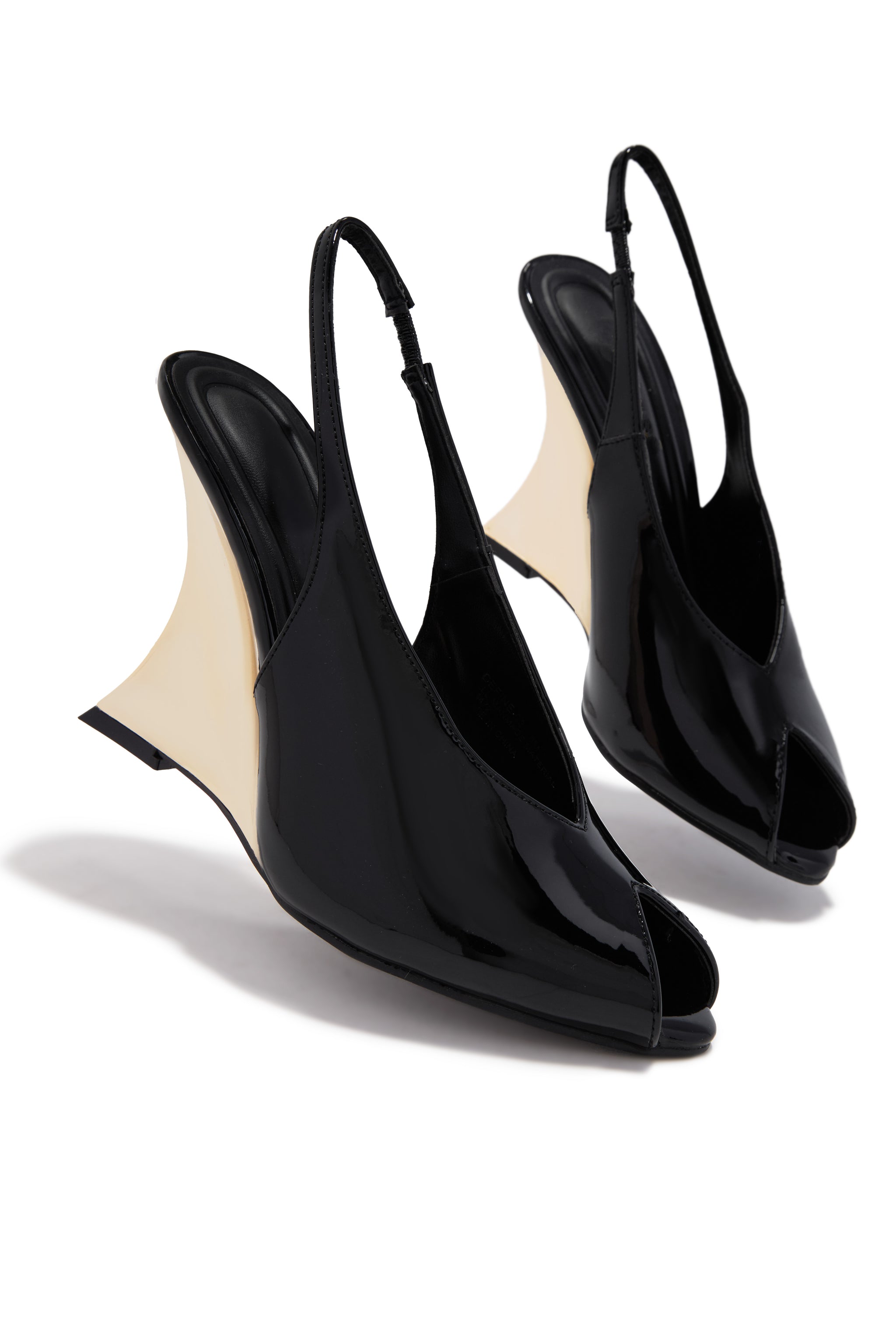 black wedge dress shoe Molly Peep Toe Wedges