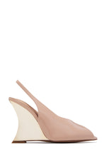 Load image into Gallery viewer, Molly Peep Toe Wedges - Nude
