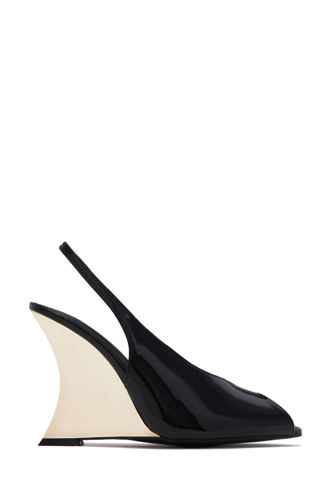 Load image into Gallery viewer, Molly Peep Toe Wedges - Black
