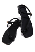 Load image into Gallery viewer, Monet Flat Strappy Sandals - Black
