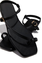 Load image into Gallery viewer, Monet Flat Strappy Sandals - Black
