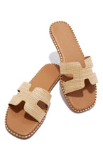 Load image into Gallery viewer, Santorini Beaches Slip On Slide Sandals - Raffia
