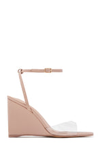 Load image into Gallery viewer, Kaia Nude Single Sole Wedge Heels - Clear
