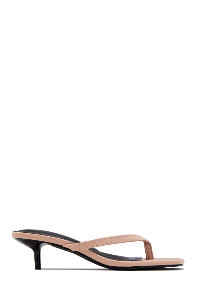 Load image into Gallery viewer, Mila Thong Strap Mid Heels - Nude
