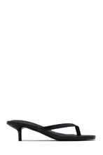 Load image into Gallery viewer, Mila Thong Strap Mid Heels - Black

