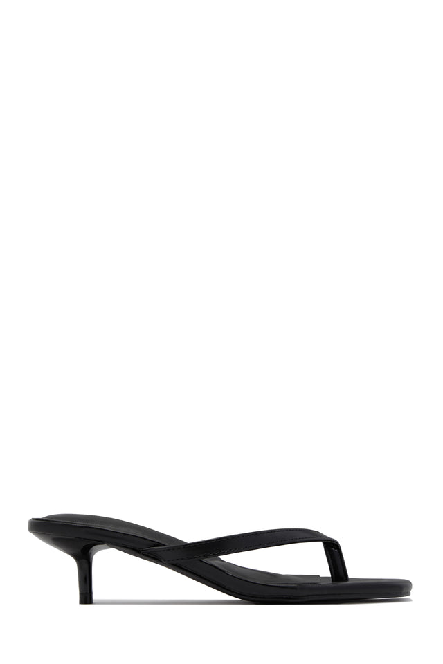Load image into Gallery viewer, Mila Thong Strap Mid Heels - Black
