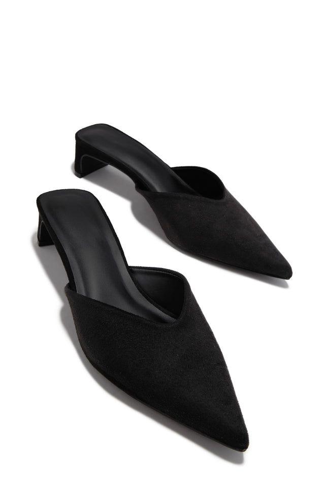Load image into Gallery viewer, Danielle Mid Heel Mule Pumps - Black
