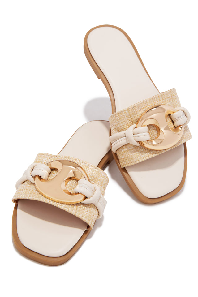 Load image into Gallery viewer, Ocean Kiss Flat Slip On Sandals - Bone
