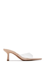 Load image into Gallery viewer, Ivanna Nude Mid Heel Mules - Clear
