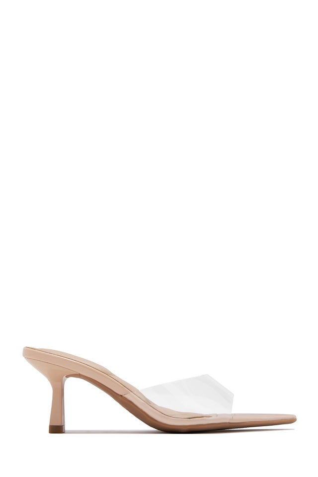 Load image into Gallery viewer, Ivanna Nude Mid Heel Mules - Clear

