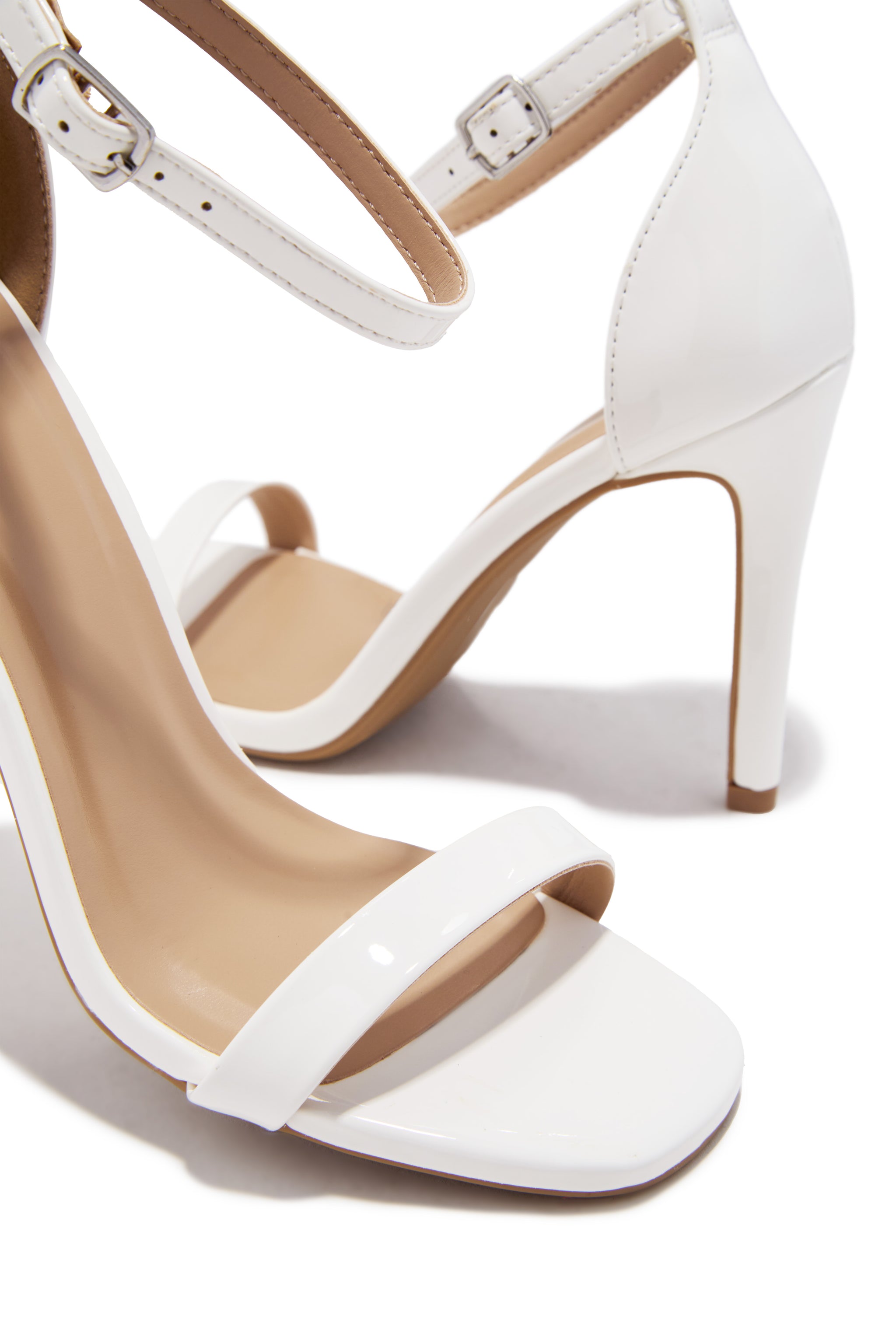 Miss Lola | Lucero Womens White Single Sole Heels – MISS LOLA