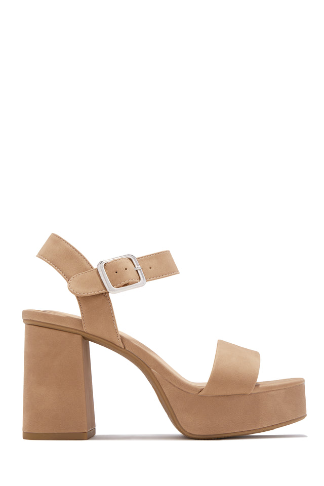Load image into Gallery viewer, Cecilia Platform Chunky Heels - Nude

