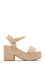 Load image into Gallery viewer, Marina Raffia Platform Heels - Natural
