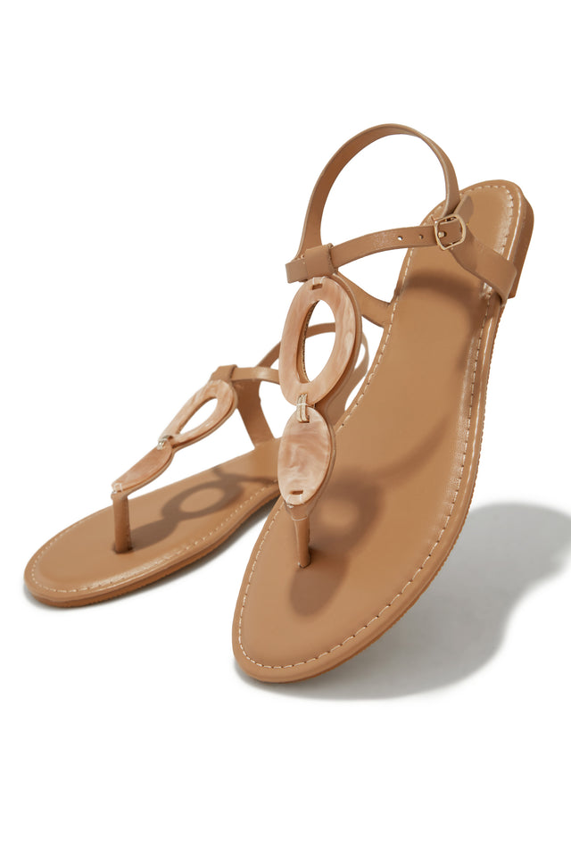 Load image into Gallery viewer, Kalei Thong Strap Sandals - Nude
