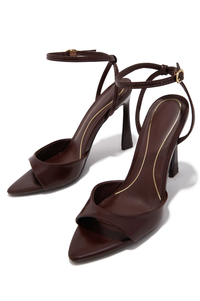 Load image into Gallery viewer, Azani Ankle Strap Single Sole Heels - Brown
