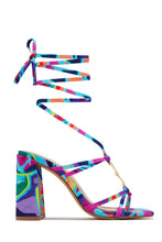 Load image into Gallery viewer, VIP Strut Lace Up Chunky Heels - Multi
