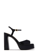 Catalina Platform Chunky Heels - Black
