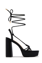 Load image into Gallery viewer, London Lace Up Platform Heels - Black

