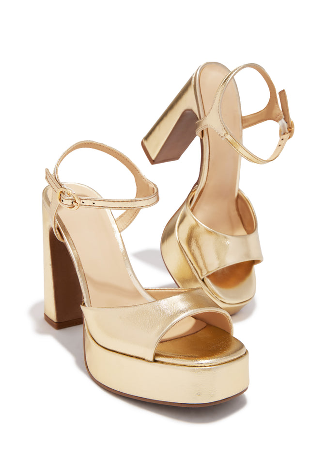 Load image into Gallery viewer, Catalina Platform Chunky Heels - Gold
