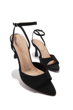 Load image into Gallery viewer, Melissa Ankle Strap Single Sole Heels - Black Nubuck
