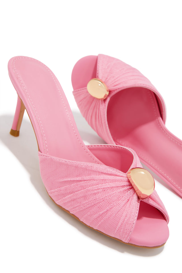 Load image into Gallery viewer, Olivia Peep Toe Single Sole Heels - Pink
