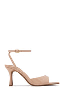 Melissa Ankle Strap Single Sole Heels - Nude Pat