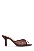 Load image into Gallery viewer, Celeste Embellished Mid Heel Mules - Brown
