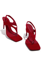 Load image into Gallery viewer, Sami Slingback Thong Strap Heels - Red
