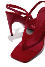 Load image into Gallery viewer, Sami Slingback Thong Strap Heels - Red
