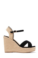Load image into Gallery viewer, Sol Caliente Espadrille Wedges - Black
