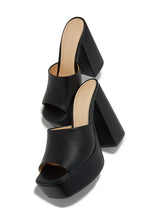 Load image into Gallery viewer, Emily Platform Block Heel Mules - Black
