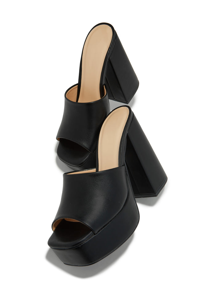 Load image into Gallery viewer, Emily Platform Block Heel Mules - Black
