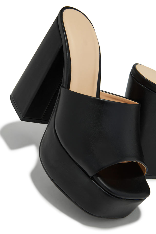 Load image into Gallery viewer, Emily Platform Block Heel Mules - Black
