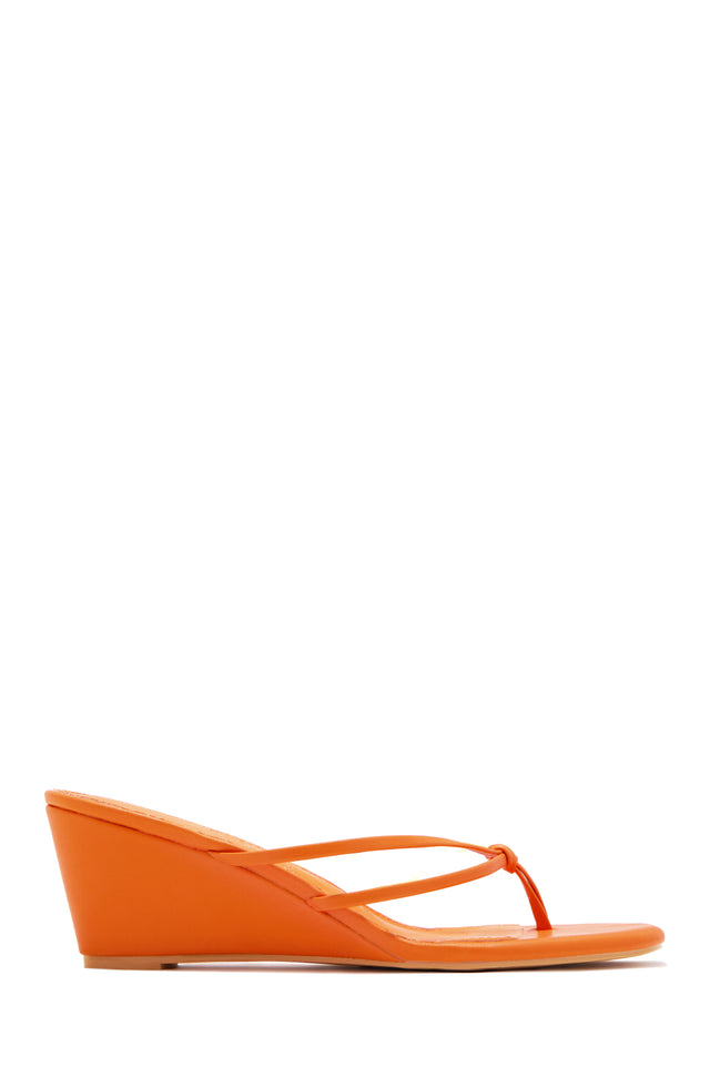 Load image into Gallery viewer, Mimosa Thong Strap Single Sole Wedges - Orange
